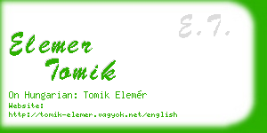 elemer tomik business card