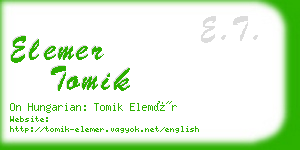 elemer tomik business card